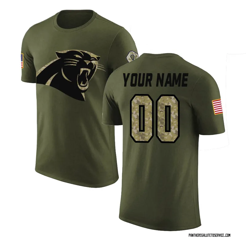 Men's Custom Carolina Panthers Legend Olive Salute to Service T-Shirt