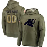 Men's Custom Carolina Panthers Olive Salute to Service Pullover Hoodie