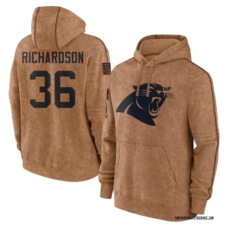 Men's Demani Richardson Carolina Panthers Brown 2023 Salute To Service Club Pullover Hoodie