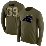 Men's Emani Bailey Carolina Panthers Legend Olive Salute to Service Sideline Long Sleeve T-Shirt