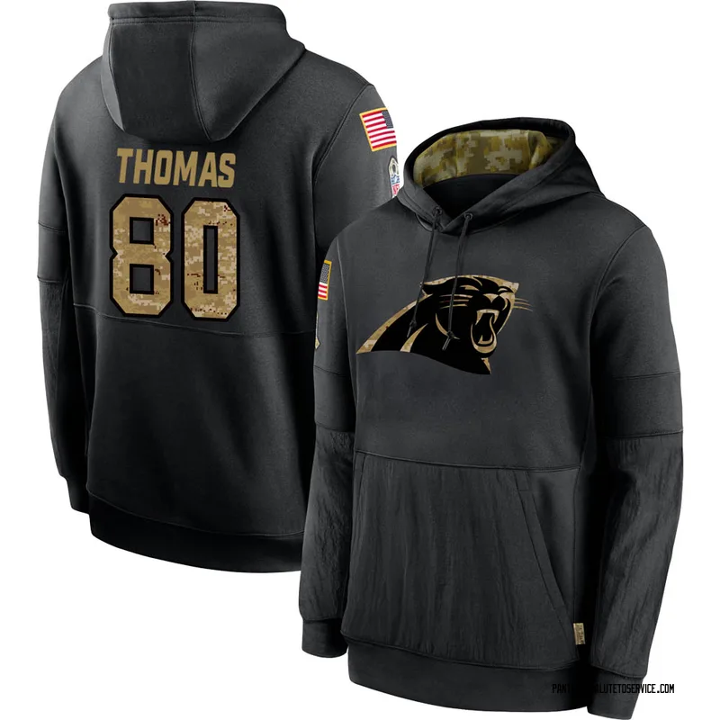 Men's Ian Thomas Carolina Panthers Black 2020 Salute to Service Sideline Performance Pullover Hoodie