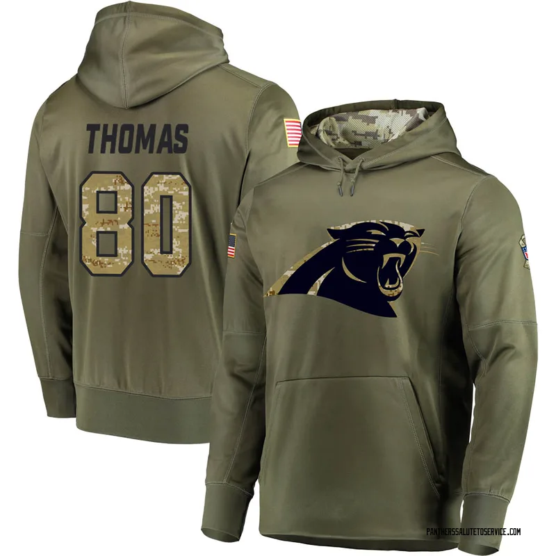 Men's Ian Thomas Carolina Panthers Olive Salute to Service Pullover Hoodie