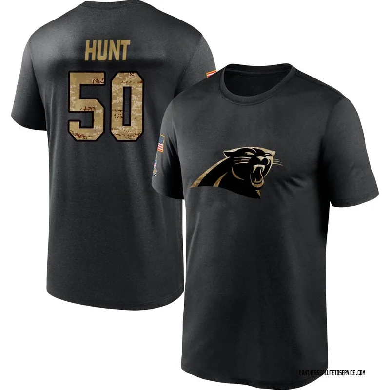 Men's Robert Hunt Carolina Panthers Black 2020 Salute To Service Performance T-Shirt