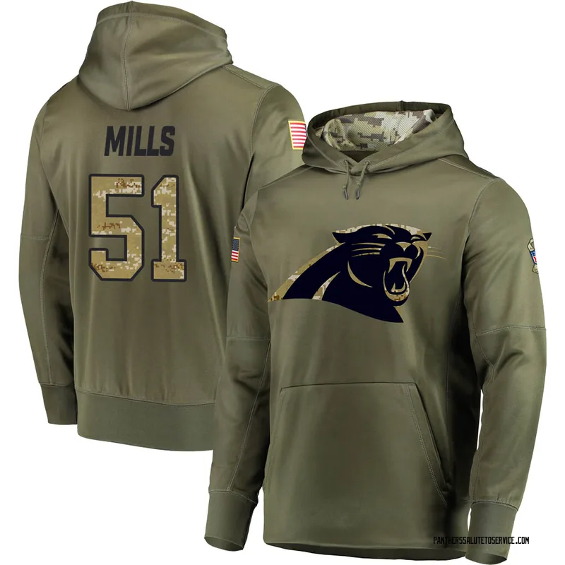 Men Carolina Panthers Jersey Sam Mills Limited Salute to Service 2019 Camo