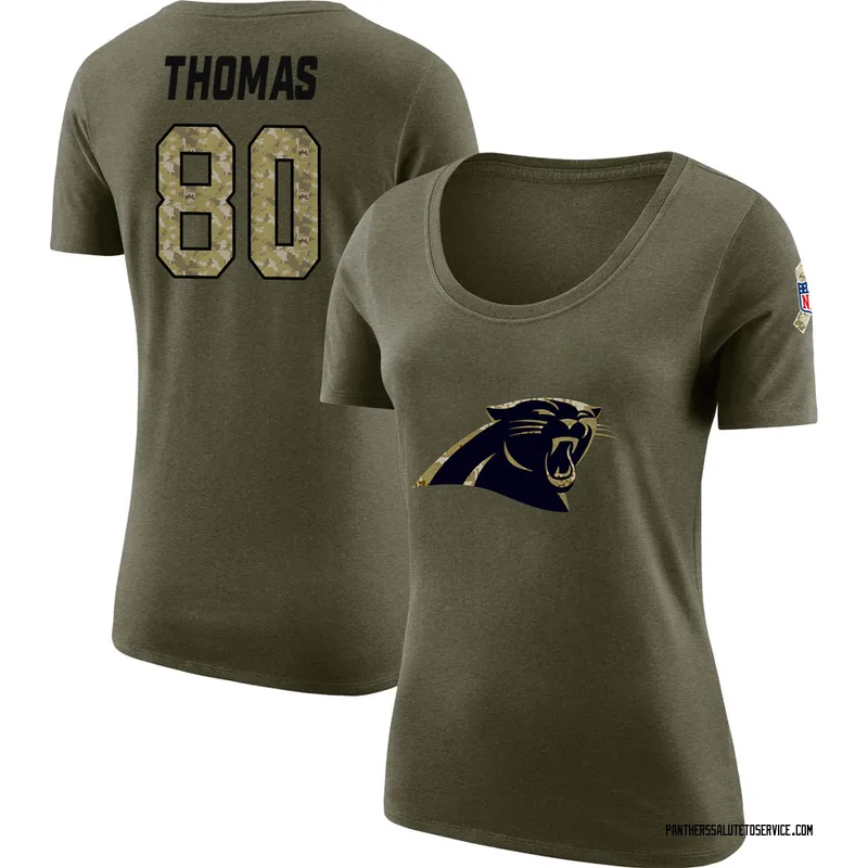 Women's Ian Thomas Carolina Panthers Legend Olive Salute to Service Scoop Neck T-Shirt