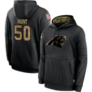 Youth Robert Hunt Carolina Panthers Black 2020 Salute to Service Sideline Performance Pullover Hoodie