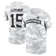 Youth T.J. Luther Carolina Panthers Camo Arctic 2024 Salute to Service Performance T-Shirt